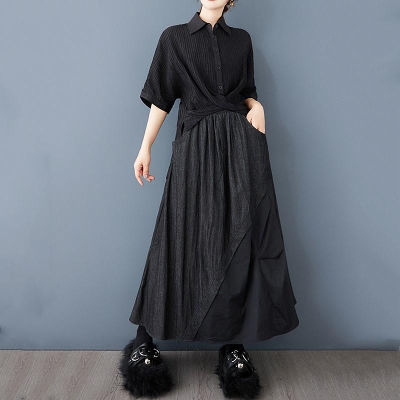 Denim Plus Size High Waist Vintage Patchwork Summer Casual Loose Long for Woman Skirts Womens Skirt