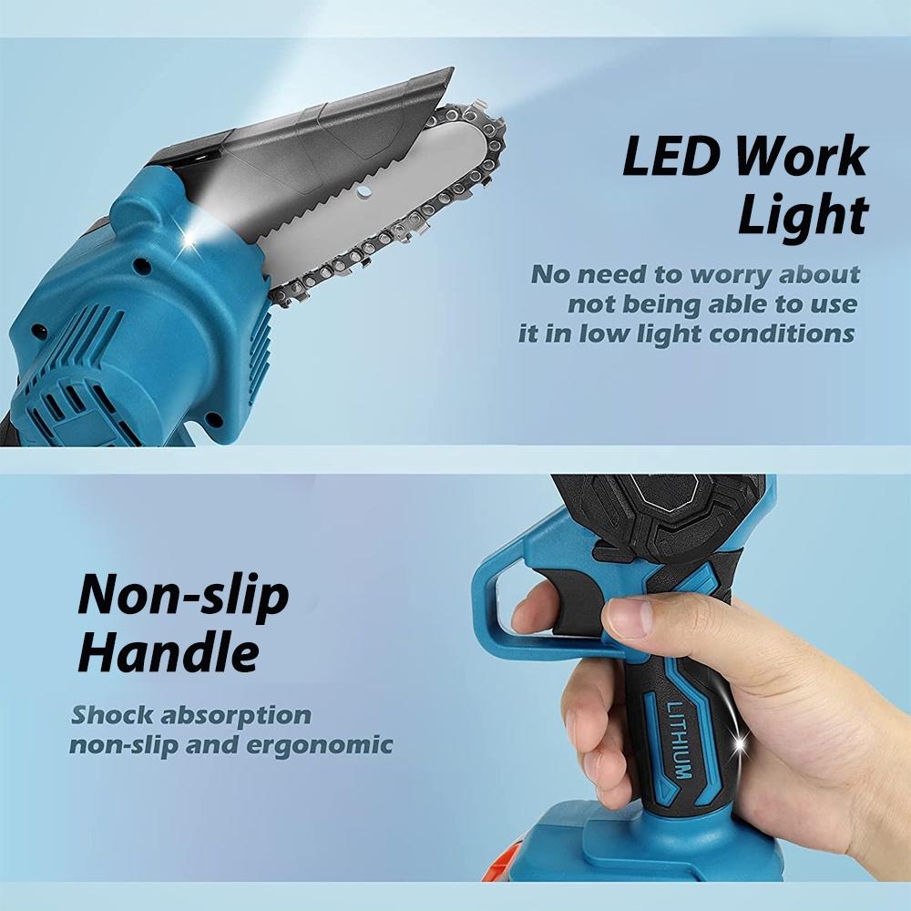 6 Inches Mini Electric Saw 88VF Chain Garden Tree Recording Saw Woodworking Tool Wood Cutter for 18V Battery 3000w
