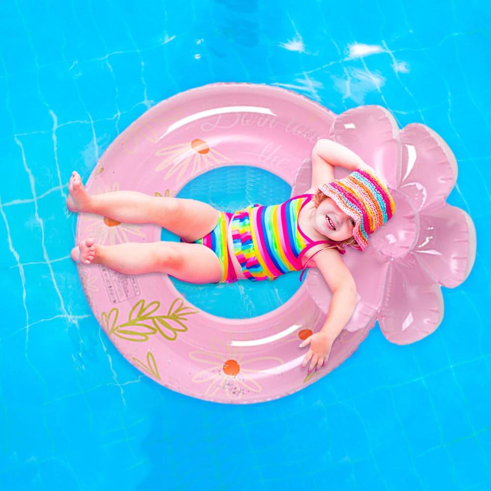Swimming Ring Swim Circle with Daisy Decor Pool Foats Adult Kids Inflatable Pool Tube Giant Float Boys Girl Water Toy Swim Laps
