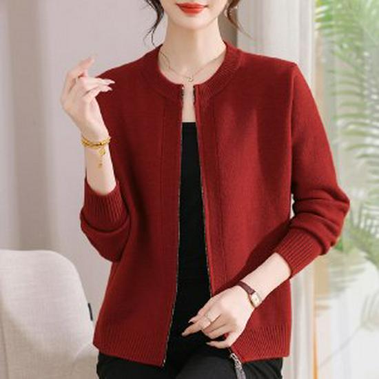 

Women s Plus Size Knit Cardigan: Loose Fit for Ages 40-50, Perfect for Spring and Autumn 2XL червоний