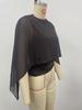 2026 Summer Women's Cape Sleeve Chiffon Top: Round Neck, Loose, Elegant Irregular Design