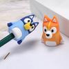 Bluey Bingo Anime Cartoon Figure Model Pencil Sharpener PVC Soft Rubber Portable Manual Pencil Sharpener Student Stationer