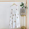 Ladies Summertime Cotton Yarn Pure Cotton Thin Suspender Nightdress Loose Mid-length Sweet and Lovely Long-cut Home Dress Camisola Sexy