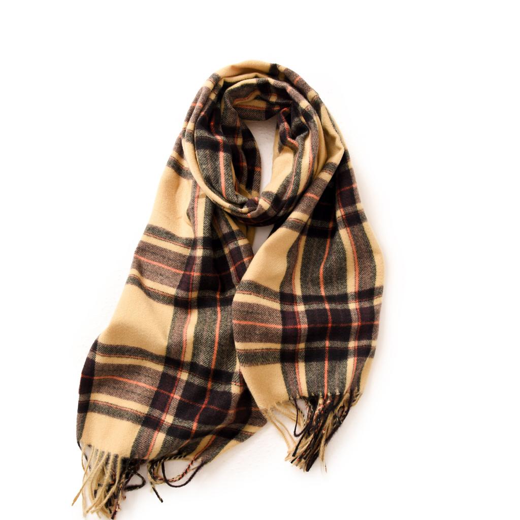 Plaid scarf Christmas sweet 2025 winter imitation cashmere scarf warm double-sided printed shawl scarf