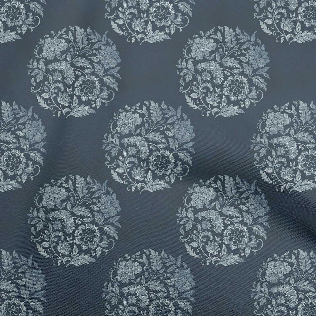 oneOone Cotton Poplin Dark Green Fabric Asian Batik Floral Craft Projects Decor Fabric Printed By The Yard 42 Inch