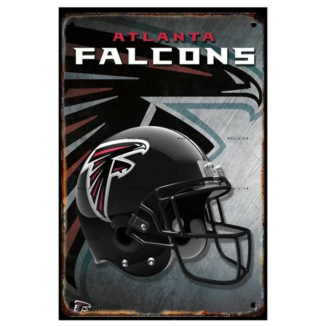 Vintage Football Helmet Metal Tin Sign Plaque  Wall Decor Iron Painting for Man Cave Home Cafe Garden Club Bar  Retro Art Pos