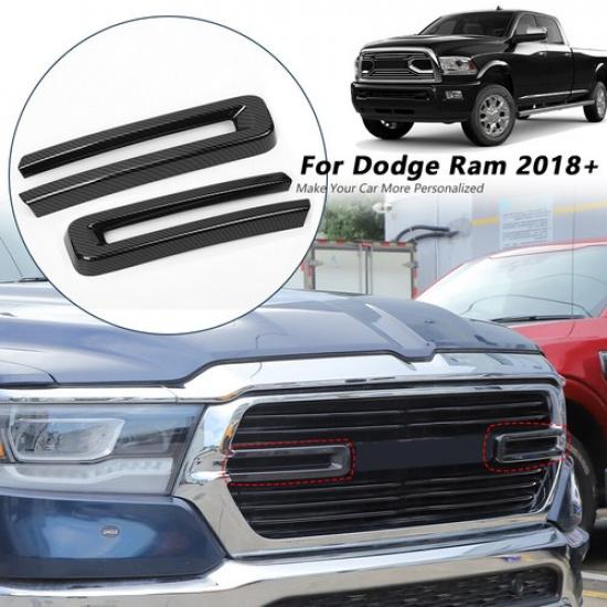 Kohlefaser Frontgrill Zierleisten Abdeckungen Blenden Kit Für Dodge Ram 1500 +