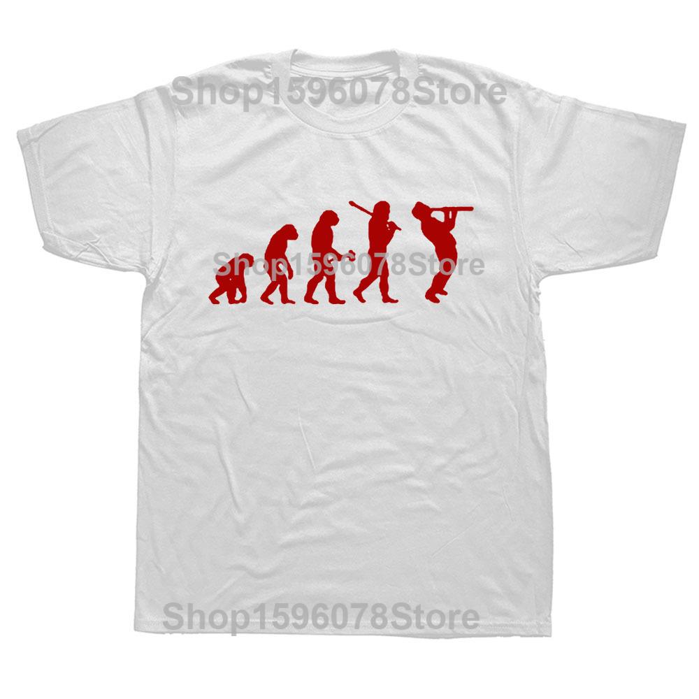 Clarinet Oboe Player Clarinetist Oboist Evolution Print T-Shirt Summer Casual Top Tee Printed T Shirt Fashion