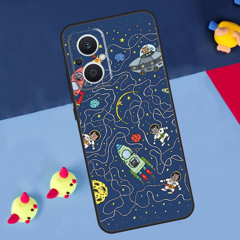 Astronaut Spaceship For OPPO Reno 14 13 12 11 10 Pro 8T 11F 12F 13F 14F 7 8 Lite OPPO Find X8 X6 X5 X9 Pro Case