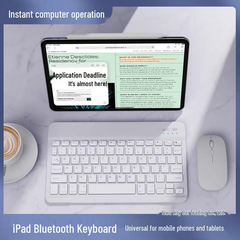 Wireless Rechargeable Bluetooth Keyboard & Mouse for iPad, Tablet, and Android/Apple Devices