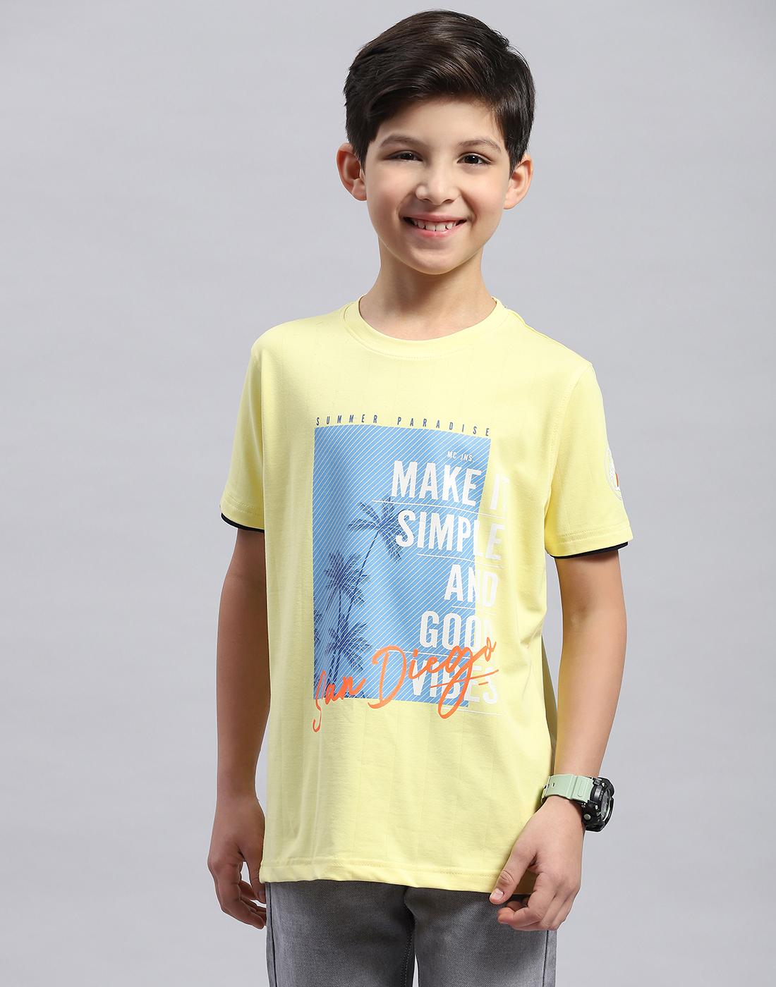 

Monte Carlo Boys Printed Round Neck Cotton Blend T-Shirt 4-5 Years жовтий