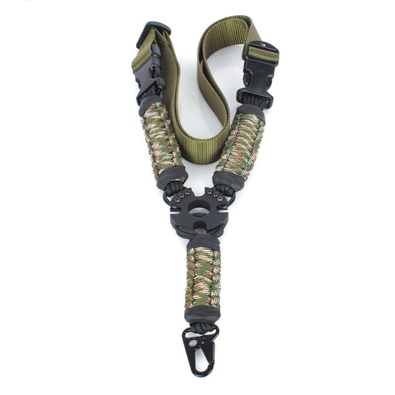 Vertical Single Point Gun Sling Shoulder Strap Metal Buckle With Braided Paracord Rifle Shot Gun Strap Belt Rope Hunt