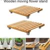 Household Garden Wooden Moving Flowerpot Base Movable Plant Pot Trolley 4 Wheels Rolling Base Trays Plant Stand
