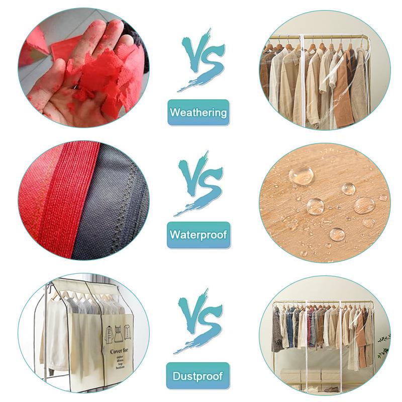 Transparent PEVA Floor-Standing Clothes Rack Dust Cover, Large Size