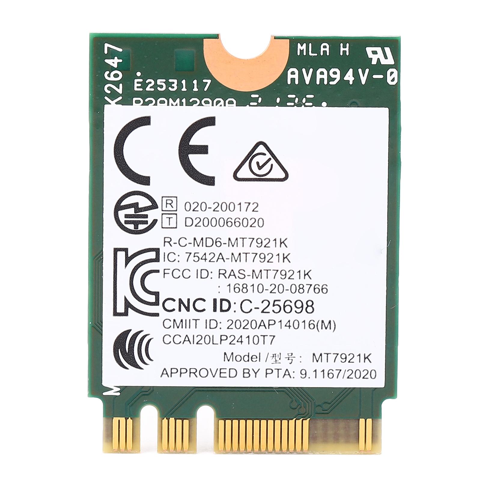 

Вбудована бездротова мережева карта WiFi MT7921K Gigabit 802.11ax Dual Band M.2 WIFI6