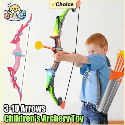 Kids Archery Set Bow and Arrow Light-up Recurve for Kids Toy for 3-12 Years Old Boys Girls Hunting Shooting Toy Christmas Gift