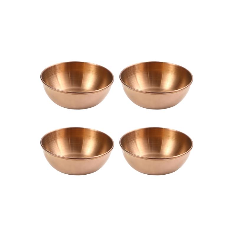 4/8Pcs Stainless Steel Sauce Dishes Mini Round Seasoning Bowls Appetizer Soy Sauce Dipping Plates Household Kitchen Utensils