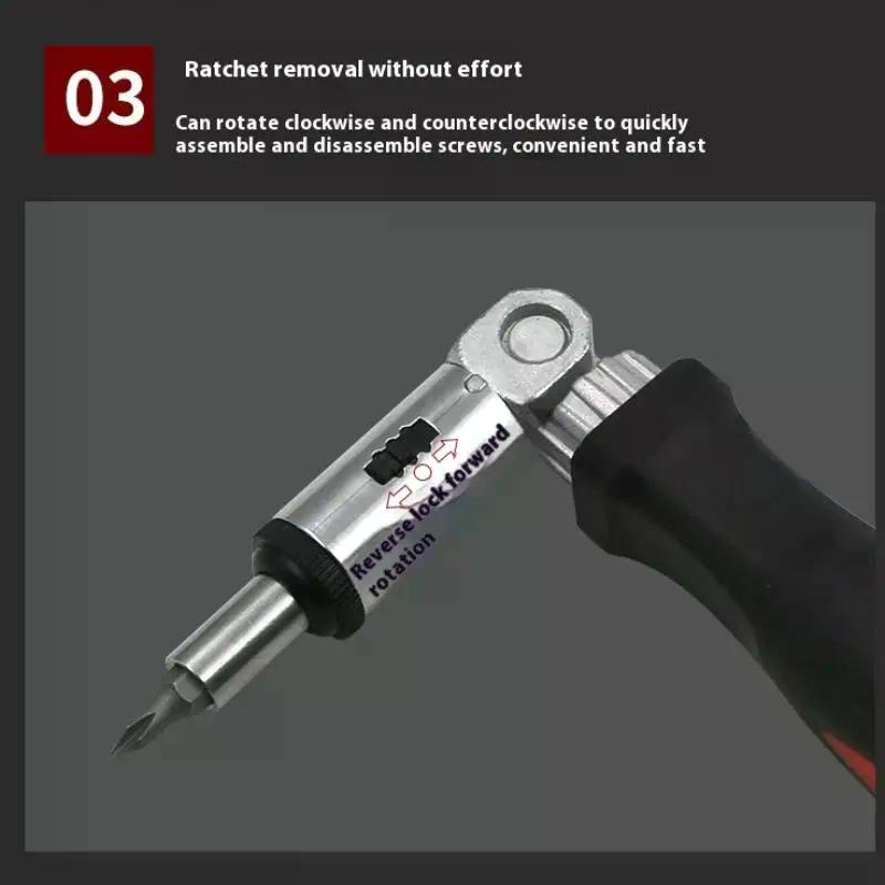 Multifunktions-Magnetischer Bithalter-Ratsche-Schraubendreher Winkelverstellbar 0-180 Grad Kann Nach Links und Rechts Gedreht Werden 1/4 Zoll Sechskant-Schnittstelle