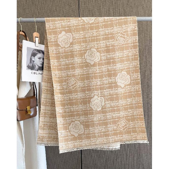 Toamnă și iarnă Nouă eșarfă din imitație de cașmir, cu două fețe, îngroșată, pentru menținerea caldă a ținutei exterioare.