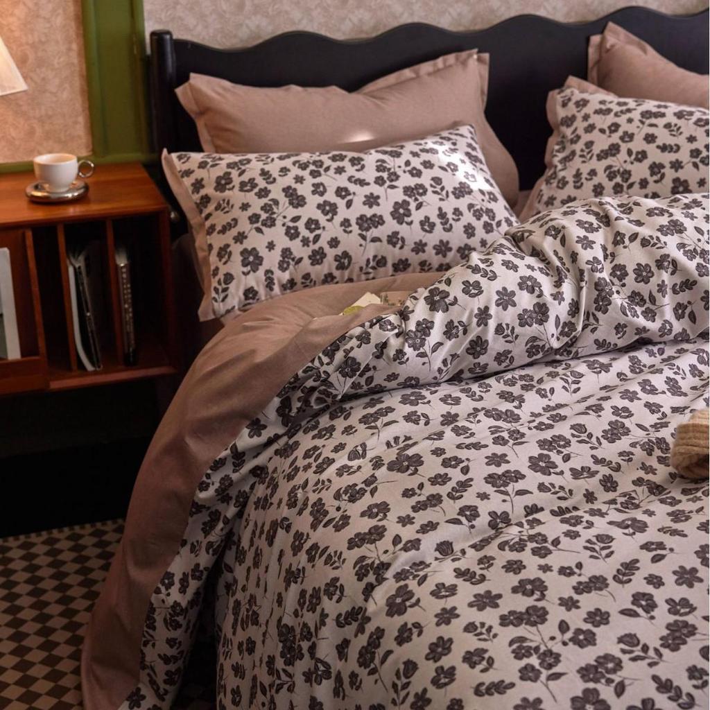 Premium 60s Brushed Cotton 4-Piece Sheet Set: Thickened, Warm, Autumn/Winter American Style