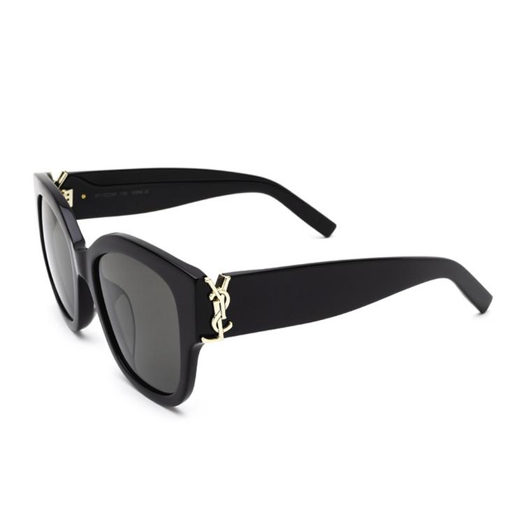 Saint Laurent Solid Design Square Sunglasses Unisex Sunglasses Black SLM95/F-001