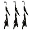 3/6 Pieces of Vintage Bohemian Tassel Hair Clips with Faux Feather Hairpins for Women, Black Accessories Suitable for Parties, Balls, Oversea