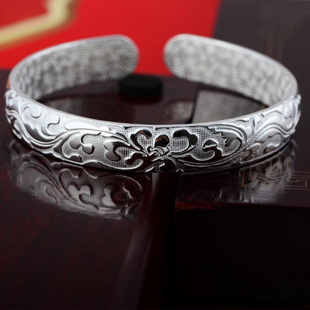 Women Jewelry Sterling Silver Bracelet Fashion Cuff Bangle Chain Bracelets