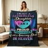 All Season Flannel Blanket with Heart Wing Memorial Print for Sofa Couch Bedroom Office Warm Soft Cozy Throw Blanket for Family Memory Tribute