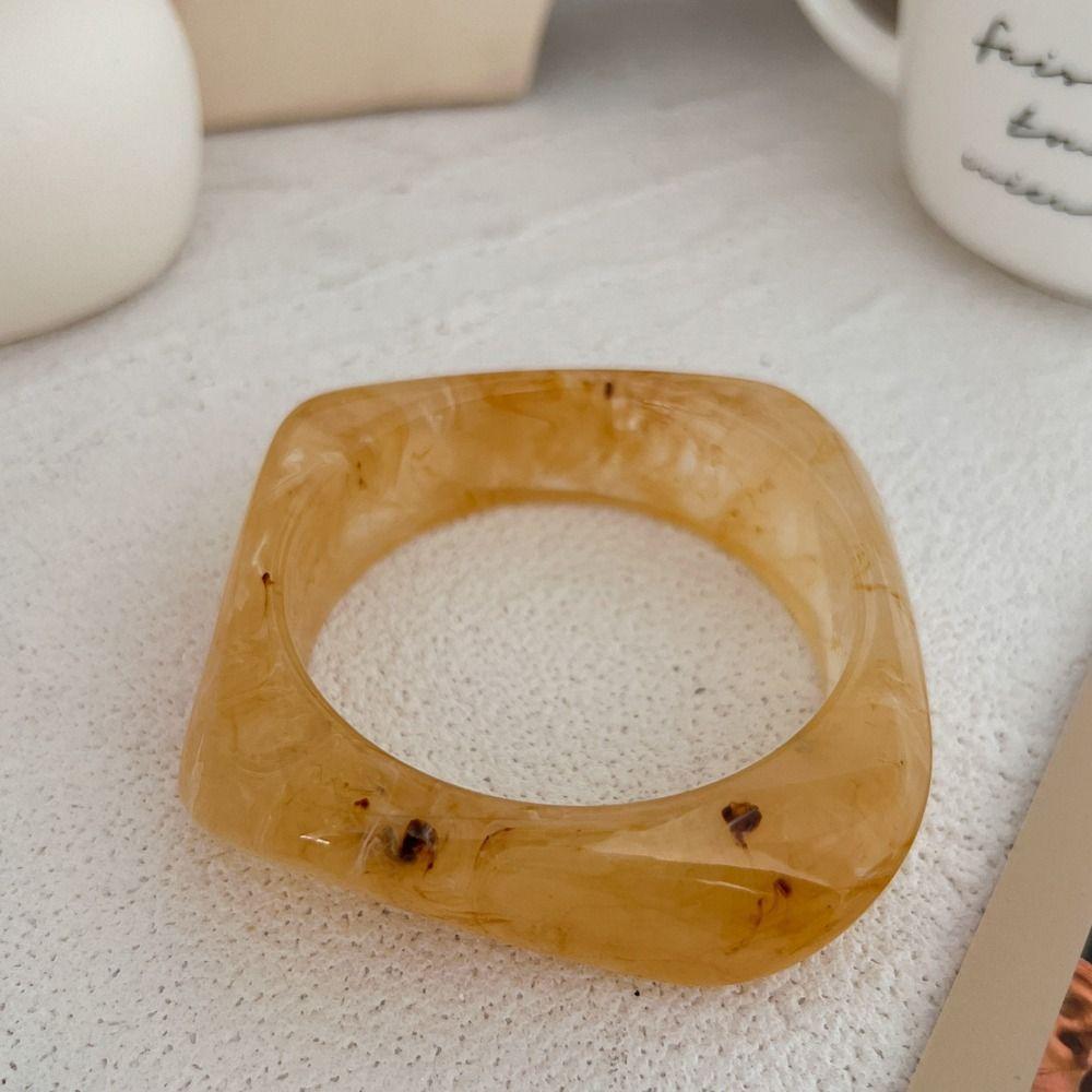 Irregular Resin Acrylic Bracelets Geometric Lady's Bracelet Vintage Chunky Bangles Gifts