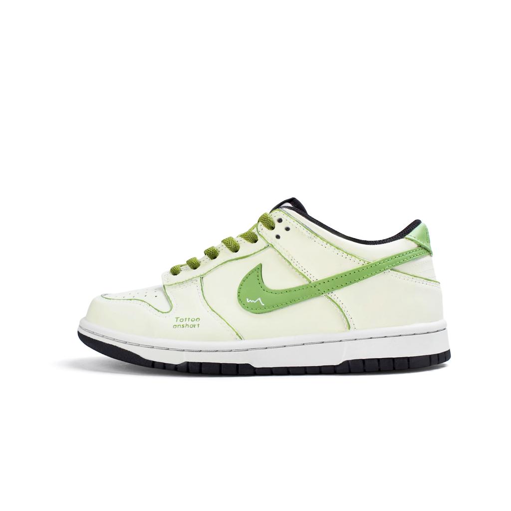 Nike Dunk Abrasion Resistant Abrasion Resistant Low top Skateboard Shoes Unisex White Green HF5441-100(Team189-)