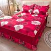 Floral Style Bed Skirt Skin-friendly Bed Covers Non-slip Mattress Protectors Roupa De Cama Printed Bedspread (No Pillowcase)