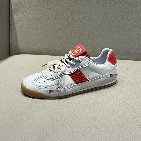 Summer new leather shoes soft baseplate shoes lace-up low-top sports and leisure bc