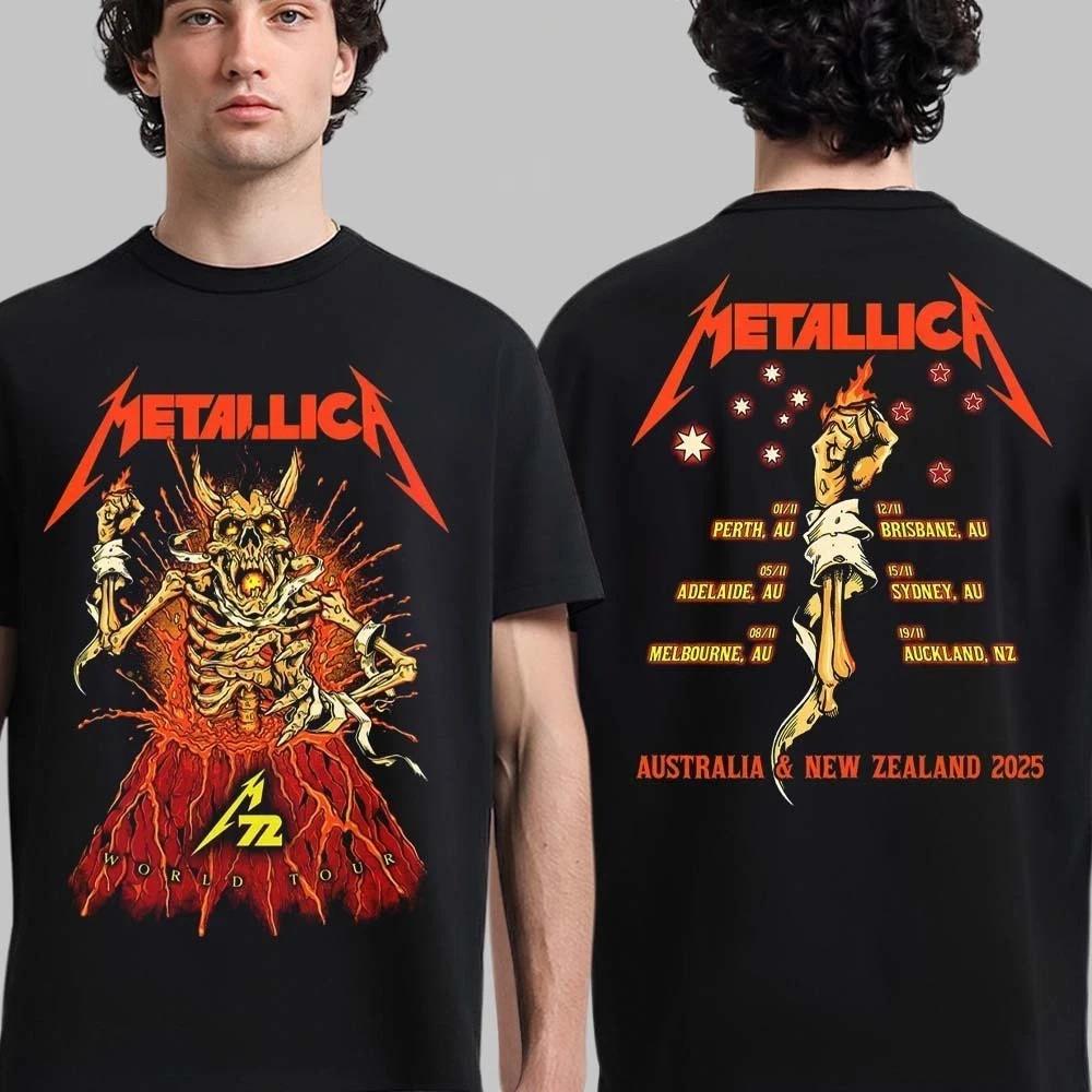РЕДКИЙ! Metallica M72 World Tour Австралия и Новая Зеландия 2025 Футболка ГОРЯЧАЯ НОВАЯ Унисекс Футболка M
