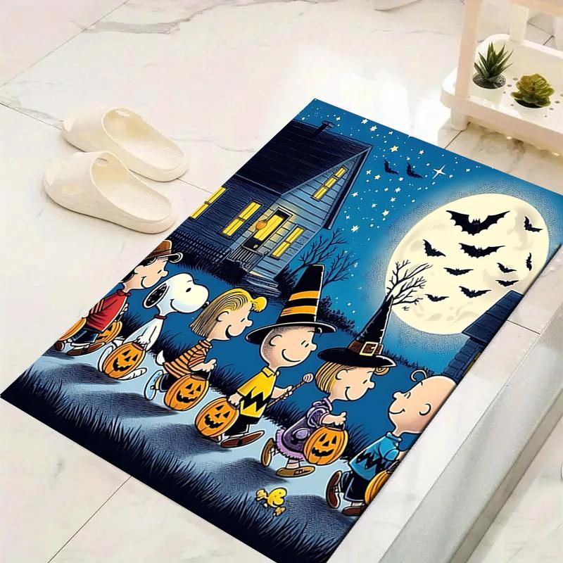 1Pc Pumpkin Parade Moonlight Rug Office Carpet Indoor Outdoor Doormat Nonslip Soft And Comfortable Living Room Christmas Halloween Gift D918101