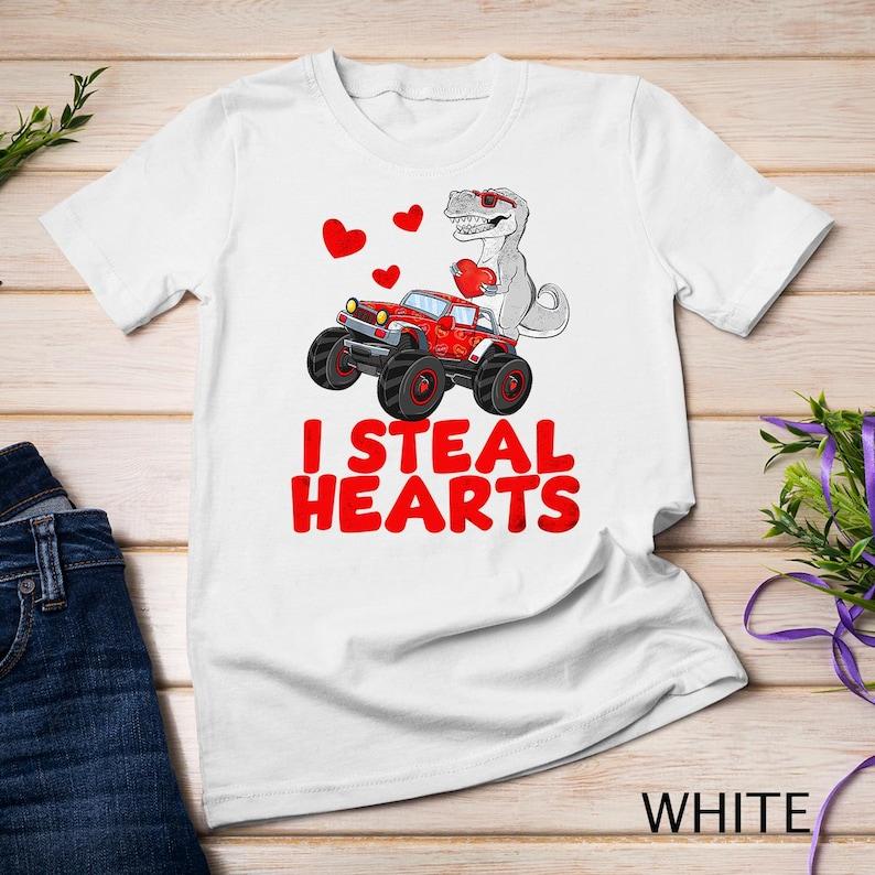 Kids I Steal Hearts Dinosaur Valentines Day For Baby Boys Toddler T-Shirt 150