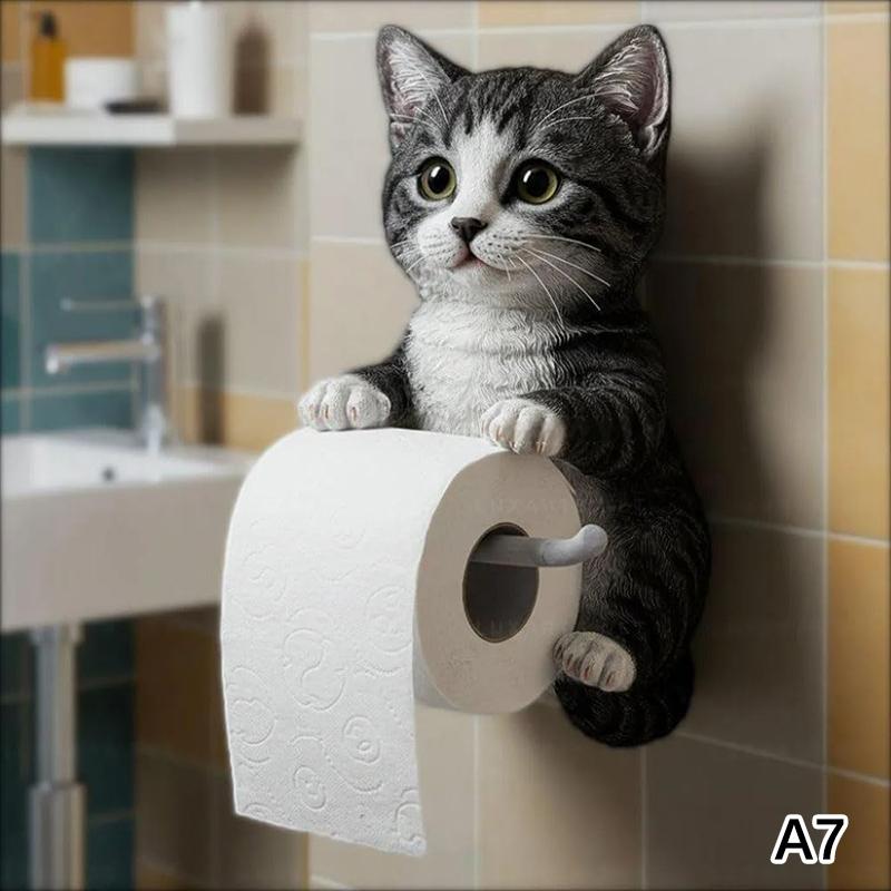 Dog Toilet Paper Holder Wall Mount Resin Shark Roll Paper Organizer Bathroom Kitchen Paper Towel Tissue Dispenser Decoration