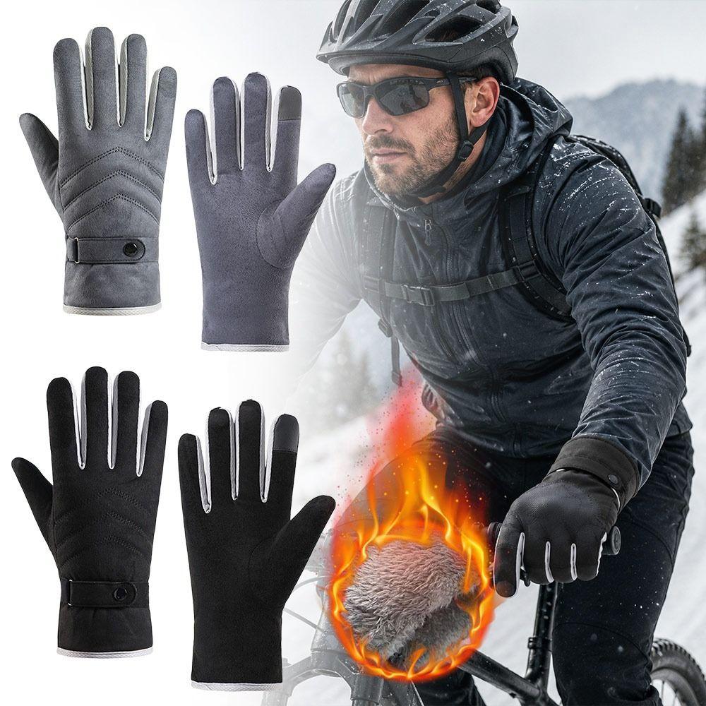 Windproof Winter Gloves Touchscreen Outdoor Sports Gloves Fashion Thickened Thermal Gloves  for Men