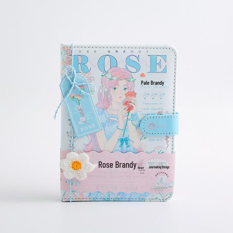 Fu You B6 PU Magnetic Buckle Rose Heartfelt Words Series Cute Girl Character Journal Notebook