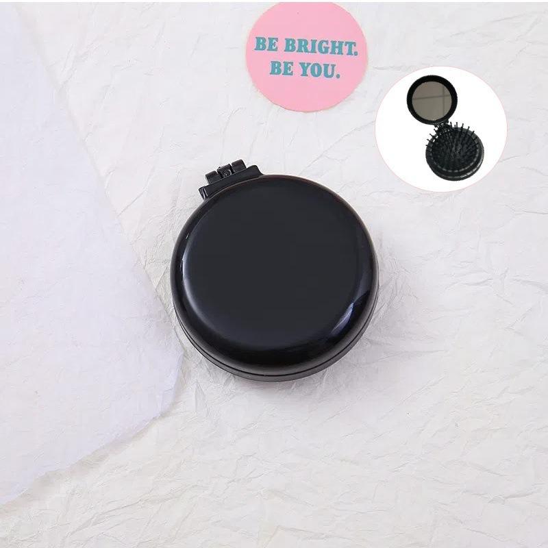 Portable Folding Air Cushion Comb and Mirror - Stylish Student Massage Brush for Girls
