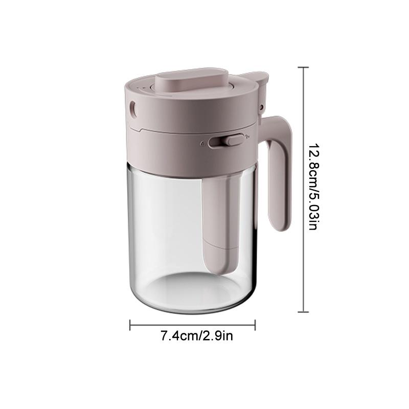 2-in-1 Glass Seasoning Jar with Spoon Separator Household Kitchen Moisture-Proof Spice Bottle Salt Container for Pantry Organiza