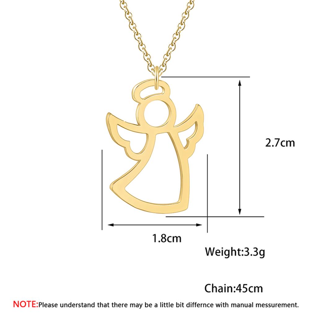 Kinitial Fashion Angel Wings Necklaces for Women Girl Guardian Angel Pendant Statement Choker Necklace White Angel Gift Jewelry