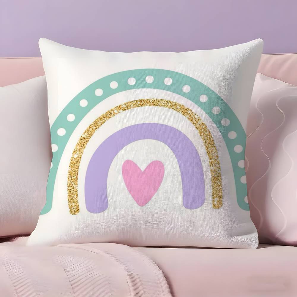 Rainbow Print Pillow Case  Ultra Soft Skin Friendly Fabric Cloud Like Comfort & Concealed Zipper