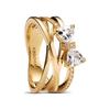 Pandora Starlight Bow Staggered Circle Synthetic Cubic Zirconia Ring Women's Gold 163511C01
