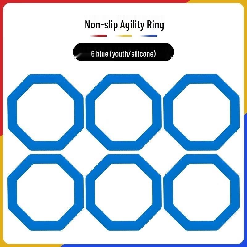 Jundingying 40cm Octagonal Silicone Agility Training Rings (6-Pack)