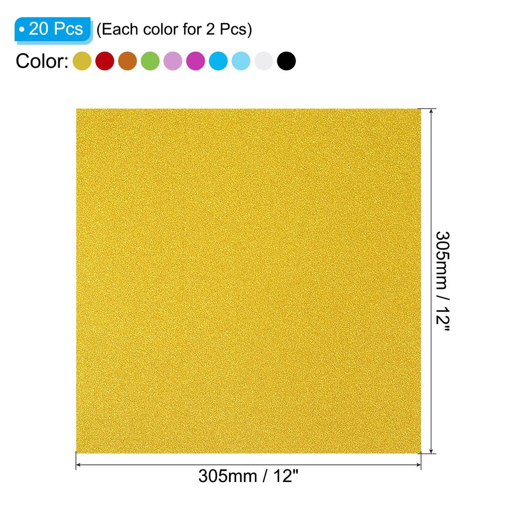 Glitters Cardstock Set Sparkling Thick No-Shed Shimmer Glitters Paper for Scrapbook Card DIY Craft Party Decoration Multicolored