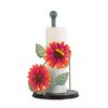 Iron Paper Towel Holder Flowers Christmas Tissue Holder Kitchen Roll Paper Stand Organizers for Kitchen Countertop