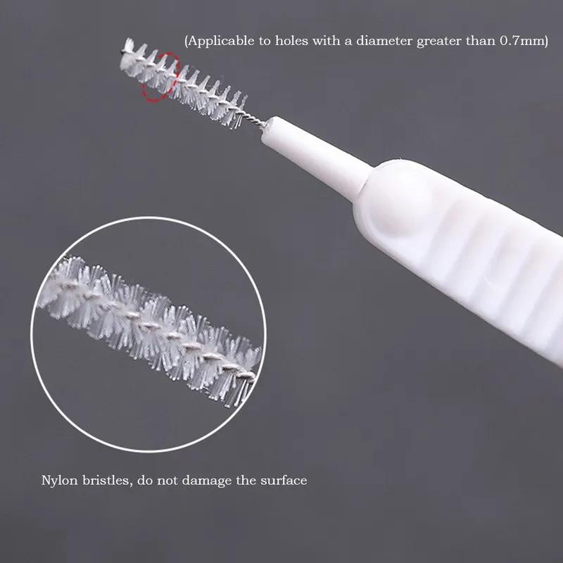 10pcs Shower Cleaning Brush, Plastic, Uncharged, Micro Nylon, Anti-blocking, for Bathroom