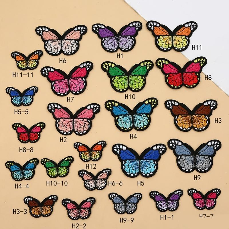 Pack Of 10 Embroidered Butterfly Iron on Patches Embroidered Fabric Patches Sew on Repair Patches For Clothing Jackets