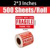1000/500PCS English Fragile Stickers The Goods Please Handle With Care Warning Express Labels DIY Supplies