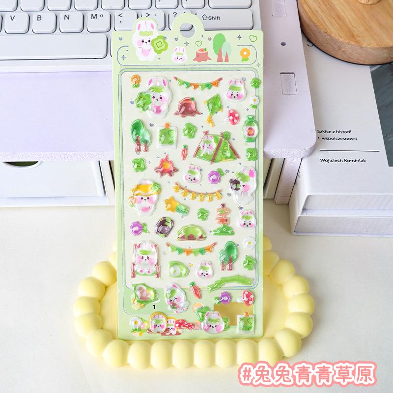 3D Puffy Stickers for Kid Cute Cartoon Animal Decals for Journal Phone Case Sparkle Craft Stickers for Children DIY Scrapbooking